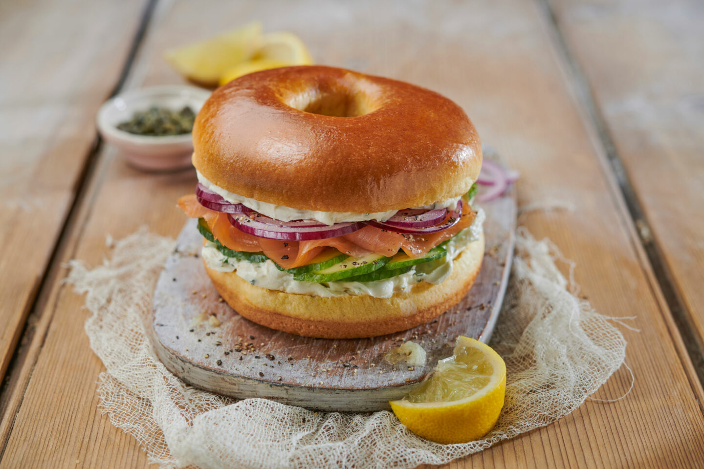 St Pierre Salmon & Cream Brioche Bagel