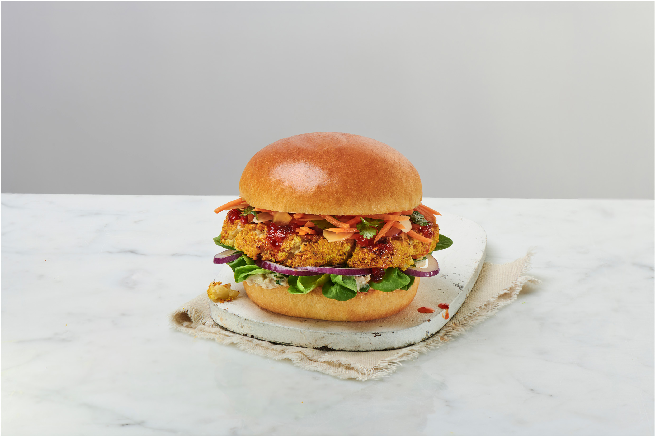 Harissa BBQ Cauliflower Vegetarian Burger – St Pierre UK