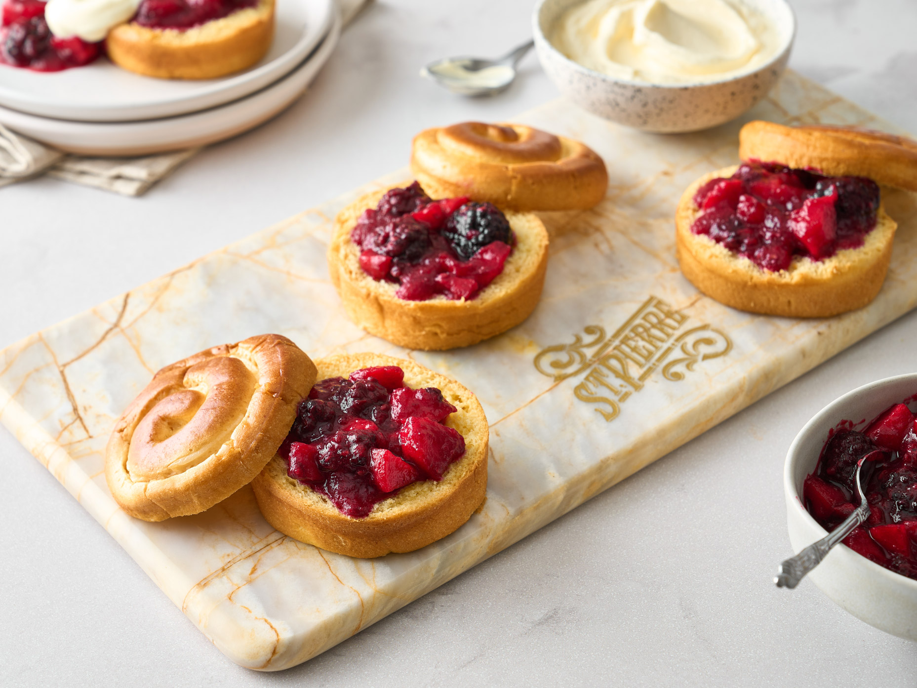 Berries & Cream Brioche Swirl Pie St Pierre UK