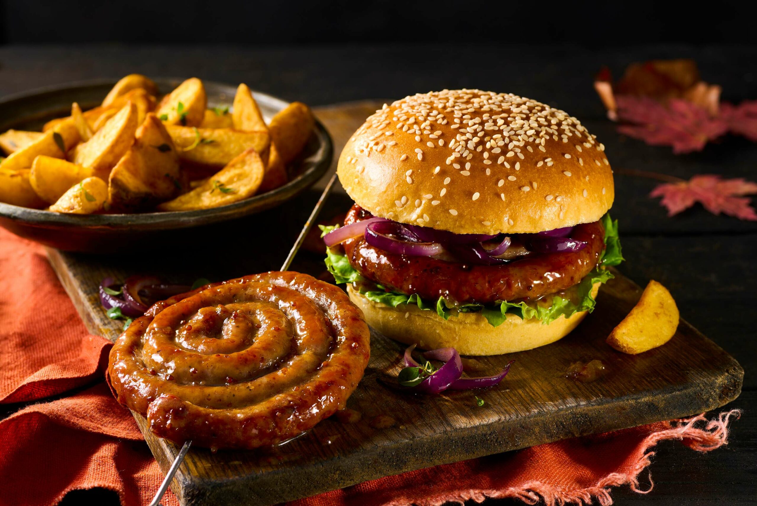 Bonfire Night Catherine Wheel Sausage Burgers – St Pierre UK