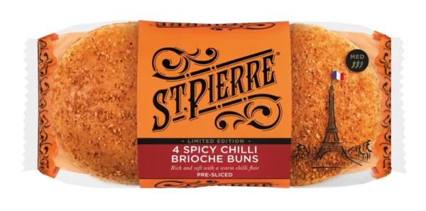 St Pierre 4 Spicy Chilli Brioche Buns (UK)