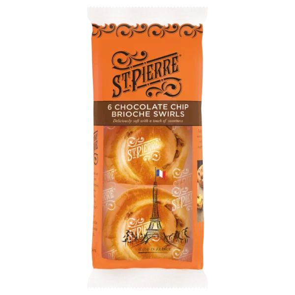 St Pierre 6 Chocolate Chip Brioche Swirls (UK)