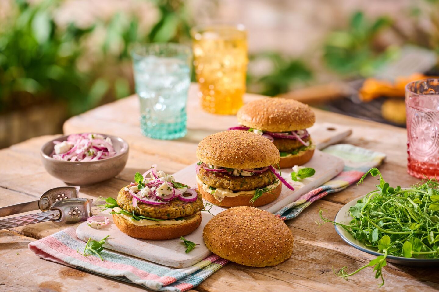 Caramelised Onion Brioche Bun Veggie Burger