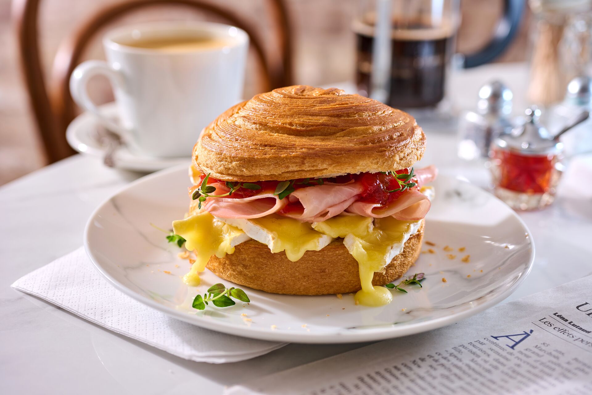 Croissant Roll Ham Brie Sandwich – St Pierre UK
