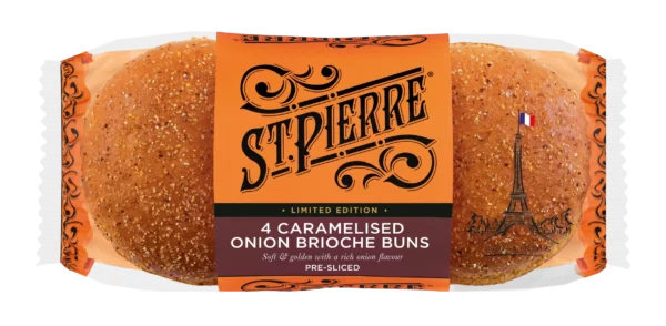 St Pierre 4 Caramelised Onion Brioche Buns (UK)