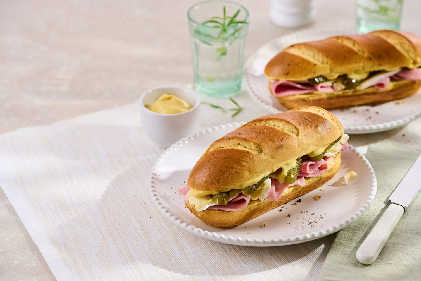 Mediterranean Jambon Beurre Herb Rolls