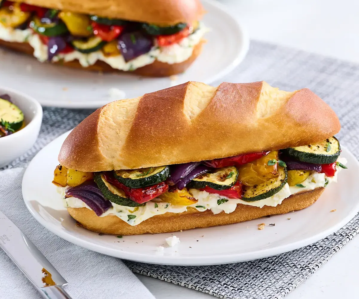 Soft Pretzel Roasted Veg & Whipped Feta Rolls
