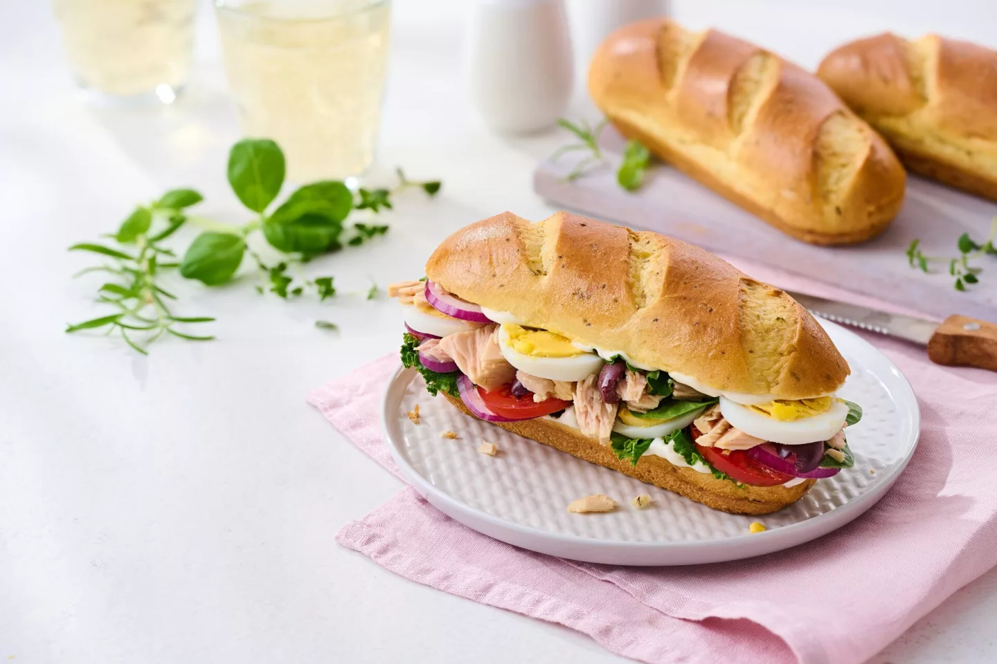 Tuna Pain Bagnat Herb Rolls